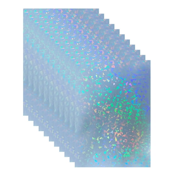 Bleidruck 25 Hojas De 8,25 X 11,7 Pulgadas, Película Holográfica Laminada En Frío Premium De Vidrio Roto, Superposición Holográfica Con Purpurina, Película Autoadhesiva Laminada