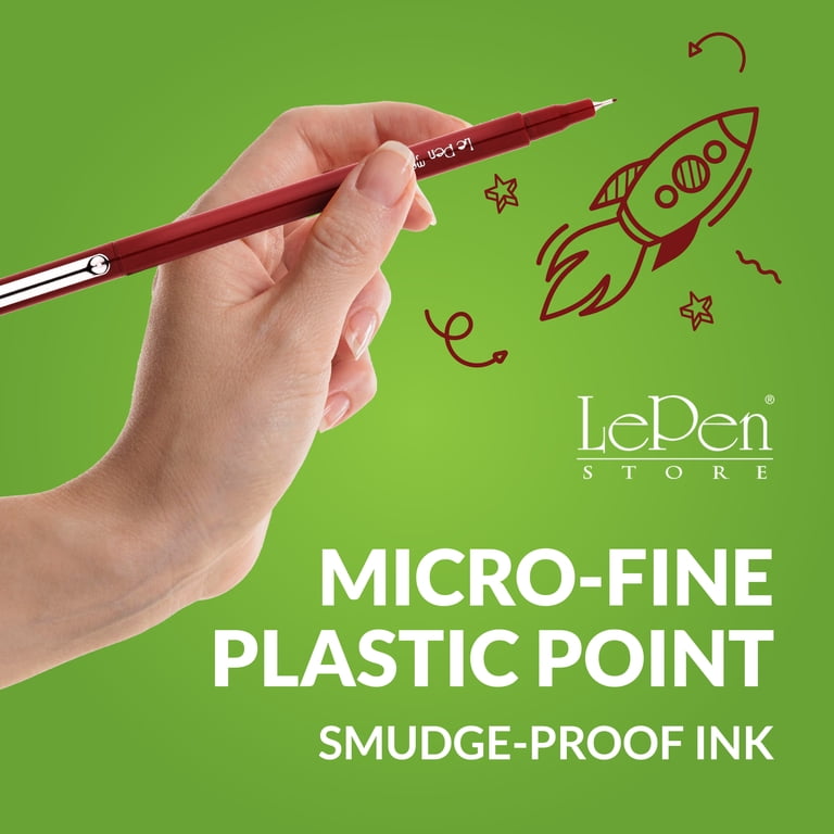 Smudge Pen Ink Burgundy Ink Pen Smudge-proof LePen Micro Fine Point Marker - Burgundy ...