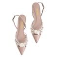 thumbnail image 2 of XYD Women Elegant Pearl Closed Pointy Toe Flats Buckled Strap Shopping Date Daily Sandal Shoes Size 15 Nude, 2 of 4