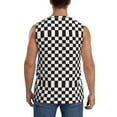 thumbnail image 4 of Bingfone Black and White Checkerboard Pattern Men's Tank Tops Workout Sleeveless Tee Shirts Running Beach Tanks for Men-Medium, 4 of 8