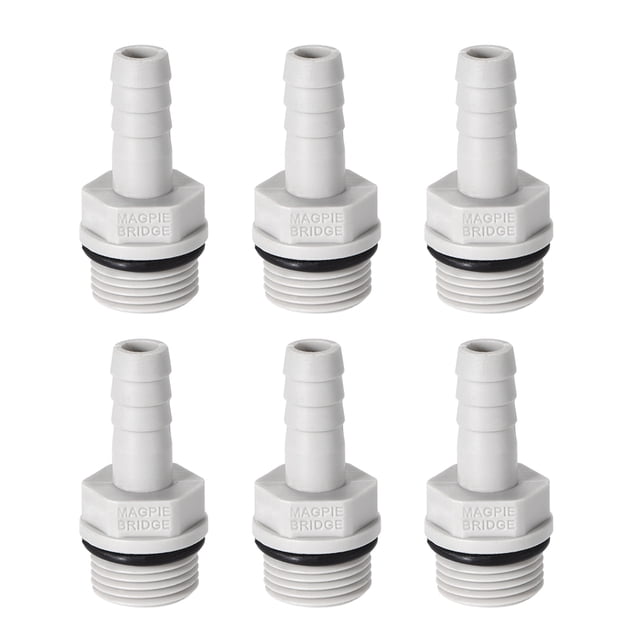 Conectores de manguera Barb de Unique Bargains Adaptador 10mm o 25/64" Barbed x 3/8" G Macho 6Pcs 5/16" x G3/8