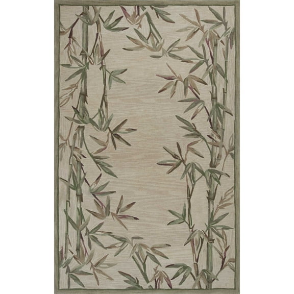 7' x 9' Wool Ivory Area Rug