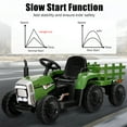 thumbnail image 7 of Infans 12V Kids Ride On Tractor with Trailer Ground Loader w/ RC & Lights Dark Green, 7 of 7