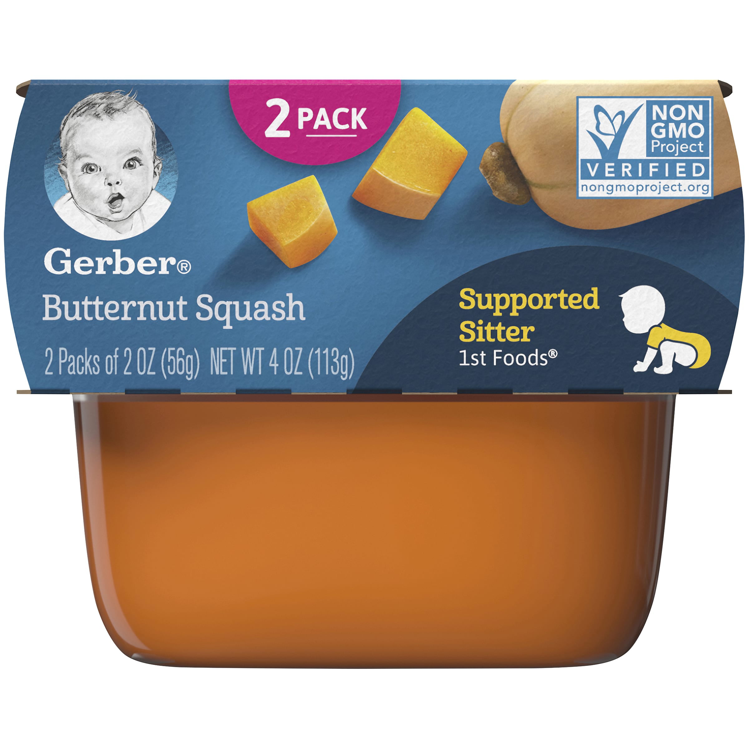 Gerber 1st Foods Butternut Squash Baby Food 2 Oz Tubs 8 Count Pack