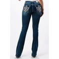 thumbnail image 3 of Grace In LA Women's Fleur De Lis Embellished Back Pockets Bootcut Stretch Jeans (26), 3 of 3
