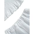 thumbnail image 5 of 3PCS Baby Girls Off Shoulder Flare Sleeves Boat Neck Tops Ruffle Shorts Bowknot Headband, 5 of 6