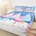thumbnail image 3 of Feelyou Teens Xmas Tree Full Size Sheets, Dreamy Cartoon Bed Sheets, Merry Christmas Sheet Sets, Microfiber Bedroom Decor,4 Pieces, 3 of 7