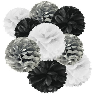 Black Gold Party Decorations - 12 PCS Black Gold White Tissue Paper Pom  Poms for Wedding, Birthday, Bachelorette, Graduation 2022 Decorations, Prom  Decorations, Anniversary Party Supplies 
