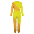 thumbnail image 5 of YUGYXL Lounge Sets for Women 2 Piece Outfits Sweatsuits Set Colorblock Tops Long Pant Loungewear Workout Athletic Tracksuits Yellow XL, 5 of 5