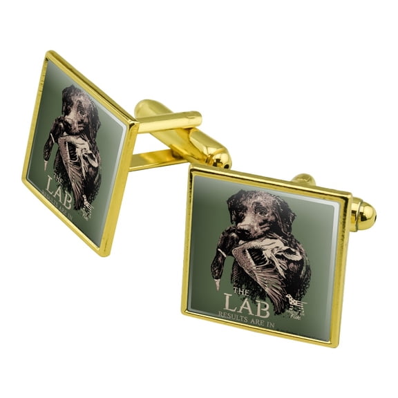 The Lab Results are in Labrador Duck Hunting Square Cufflink Set - Silver or Gold