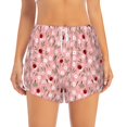 thumbnail image 2 of Yiaed Ladybug And Flowers Print Women's Running Shorts with Liner 3 Zipper Pockets Elastic Workout Athletic Gym Yoga Shorts-XX-Large, 2 of 7