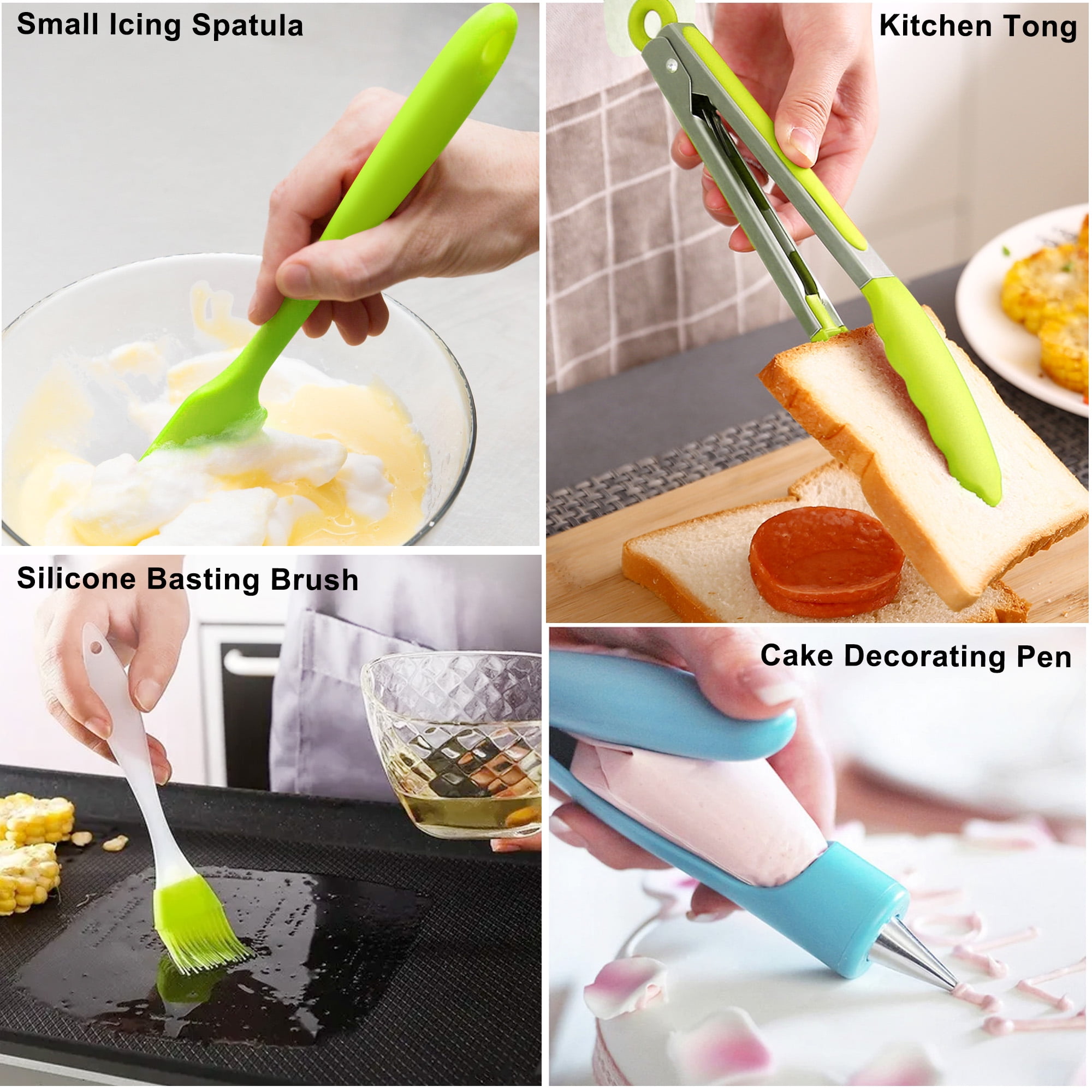 LotFancy Cake Decorating Kit, Cake Baking Supplies Set with Rotating Turntable, 3 Springform Pans