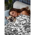 thumbnail image 3 of Black Flower Flat Sheet Only Twin Size, Soft Breathable Bed Top Sheets for Mattress, Vintage Farmhouse Boho Leaf Spring Plant Luxury Bedding Flat Sheets for Home Hotel Bedroom Bed Protection, 3 of 9