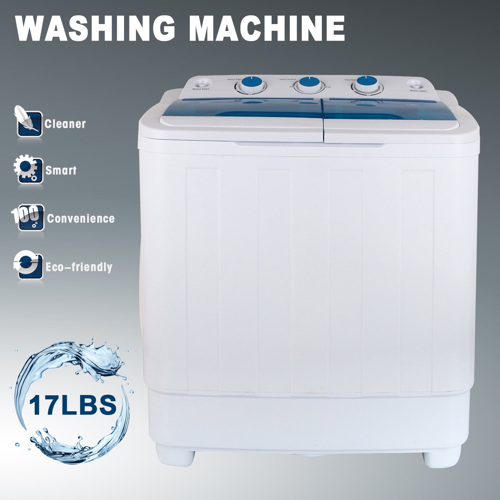 Portable Washing Machine 17LBS Mini Compact Twin Tub Laundry