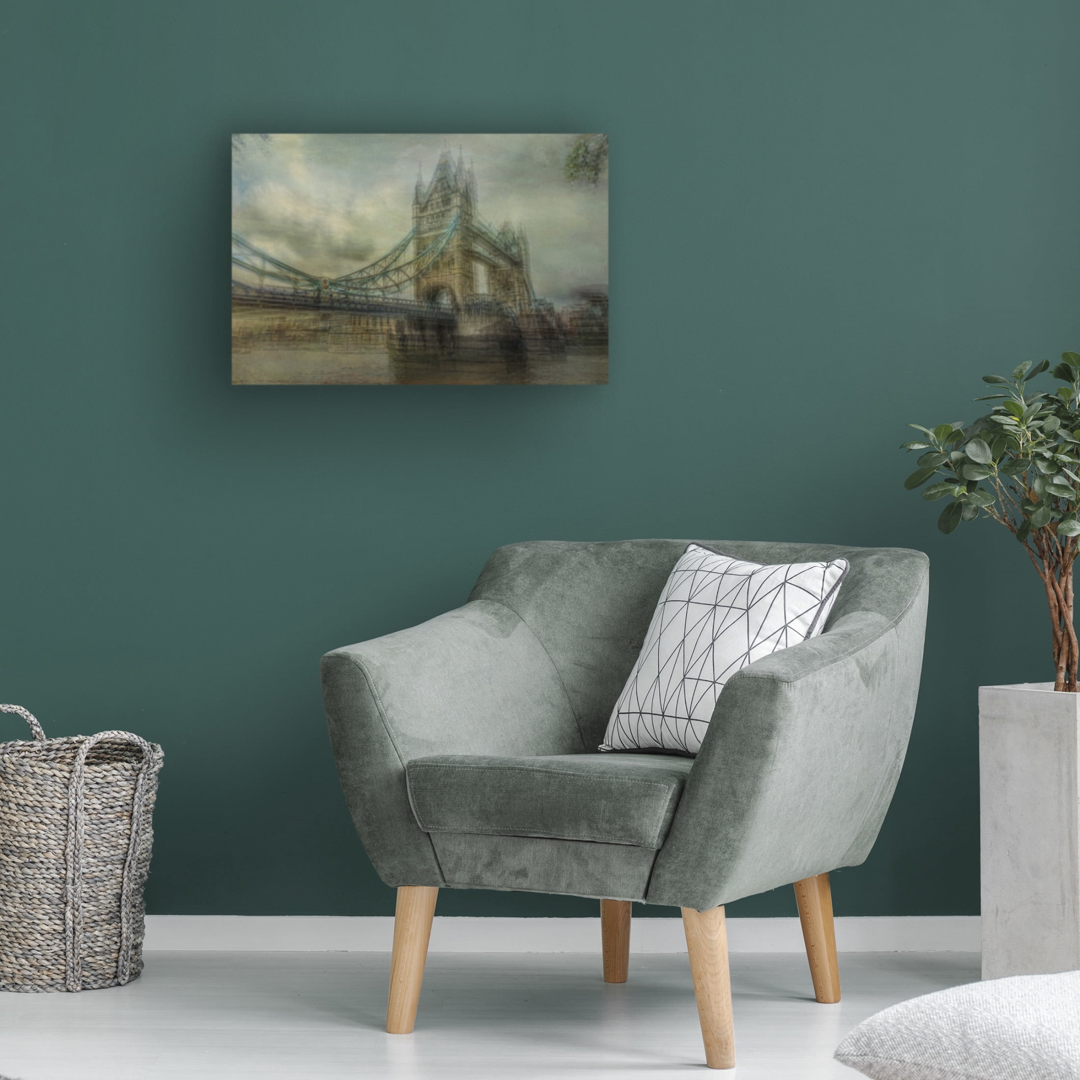 Canvas Wall Art - Orkidea W. 'The Tower Bridge' Wall Art for Living Room, Bedroom, or Office D?cor by Trademark Fine Art - 32 x 22 Inches