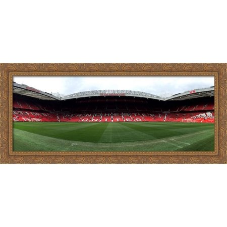 Manchester United Old Trafford 40x16 Large Gold Ornate Wood Framed Canvas Art