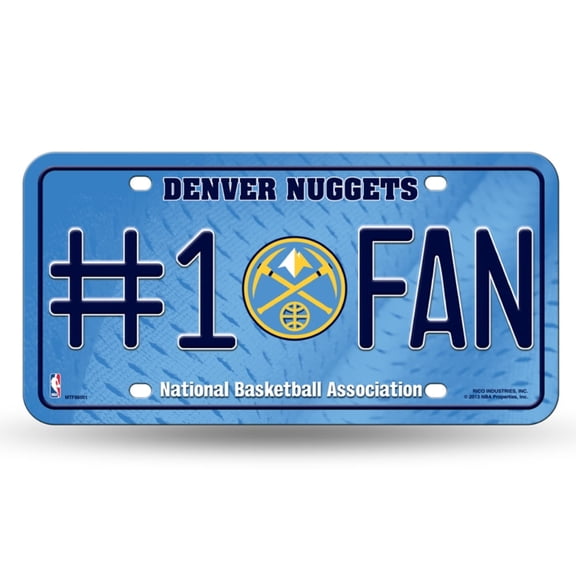 Denver Basketball Nuggets #1 Fan Metal License Plate Tag - Number One! Let's Go!!