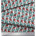 thumbnail image 2 of Soimoi Rayon Fabric Leaves & Floral Block Fabric Prints by Yard 56 Inch Wide, 2 of 4