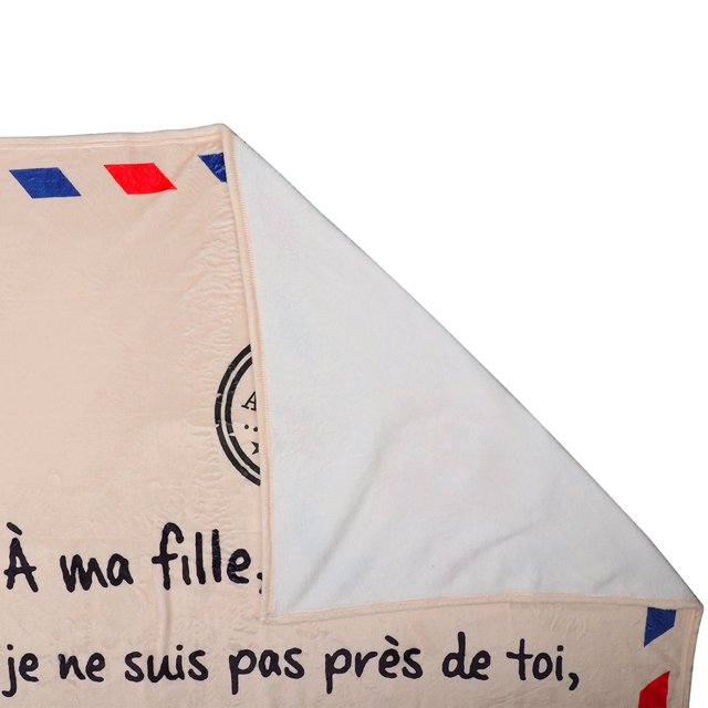 Manta con letras francesas para mi hijo y mi hija, manta suave de franela, manta cálida de invierno para dormitorio y sala de estar