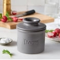 thumbnail image 4 of Butter Bell - The Original Butter Bell Crock by L Tremain, a Countertop French Ceramic Butter Dish Keeper for Spreadable Butter, Café Matte Collection, Steel Gray, 4 of 7