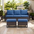thumbnail image 2 of POCASSY 74.02" Wide Outdoor Wicker Patio Sofa with Ottomans, 2 of 8