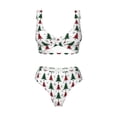 thumbnail image 4 of Daiia Buffalo Plaid Christmas Trees Women's Bikini Set Two Piece Swimsuit High Waisted Bikini Adjustable Straps Bikini Perfect for Beach, Pool, and Summer Vacation-X-Large, 4 of 9