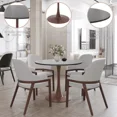 thumbnail image 4 of LeisureMod Bristol 24" Round Dining Table with Marbled Black Sintered Stone Top and Steel Pedestal Base for Modern Kitchen and Dining Room, 4 of 7