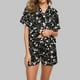 thumbnail image 2 of Conjunto de Verano para las Mujeres, Estampado Cuello de Manga Corta Y Pantalones Cortos, Moda Casual de Dos Piezas, 2 of 9