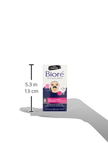 Biore Deep Cleansing Charcoal Pore Strips for Nose, 6 Count - image 5 of 6