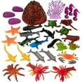 thumbnail image 2 of Ocean Life Sea Animal Action Figures 30pc Pack - Giant Bucket of Marine Animals Toy Playset, 2 of 4