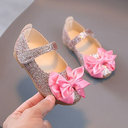 

Kids Baby Girls Bling Bowknot Shoes Single Princess Shoes Sandals Dancing Shoes