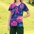 thumbnail image 2 of NAMTYQX Breast Cancer Tshirt Breast Cancer Awareness Shirt Navy Size XL, 2 of 4