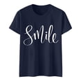 thumbnail image 5 of Xiaoxatg Womens T Shirts,Women's T-Shirts—Casual Graphic Tee for Women with Short Sleeve Summer TopNavyS, 5 of 5