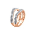 thumbnail image 2 of Round Shape White Cubic Zirconia Chevron Two Row Enhancer Guard 10k Rose Gold Ring Size - 8.5, 2 of 3