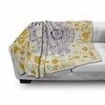thumbnail image 3 of Oriental Soft Flannel Fleece Throw Blanket, Pattern with Floral Motifs and Cartoon, Cozy Plush for Indoor and Outdoor Use, 50" x 70", Earth Yellow Indigo, by Ambesonne, 3 of 6