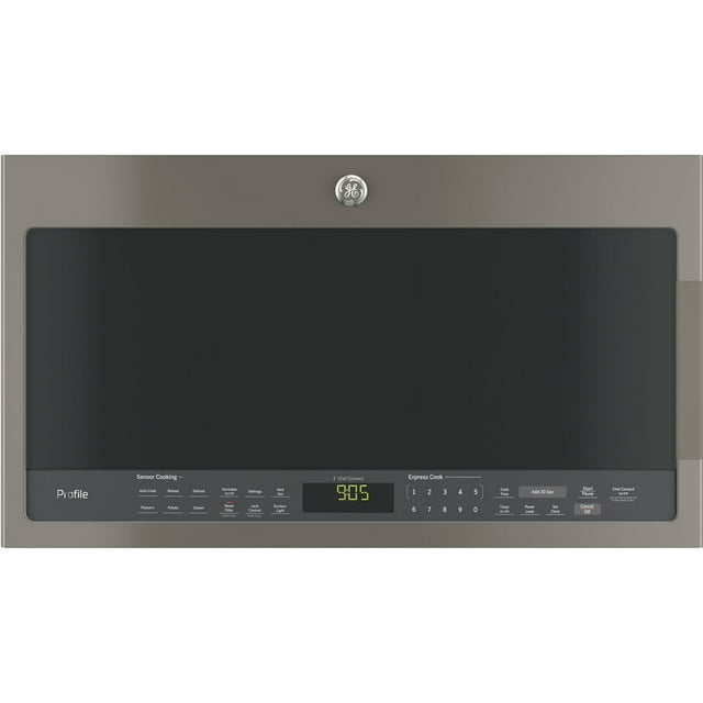 GE Profile Four à Micro-Ondes de 2,1 Pi3 à Hotte Intégrée Ardoise PVM2188SLJC