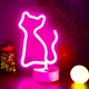 thumbnail image 1 of Letreros de luz de neón LED para gatos, letreros de neón cálidos para gatos, letreros de neón con luz de neón para gatos, decoración de gatos, USB o batería, decoración de habitación rosa para niñas con base de soporte, arte de pared, decoración de boda, fiesta, decoración de habitación (gato) Kuyhfg Bienvenido a Kuyhfg, 1 of 5