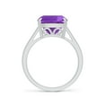 thumbnail image 2 of ANGARA Natural Classic Solitaire Cushion 3.65 ct Amethyst Cocktail Ring in 14K White Gold for Women (Size-10mm) | February Birthstone, Anniversary, Jewelry Gift for Women | Natural Amethyst Ring, 2 of 8