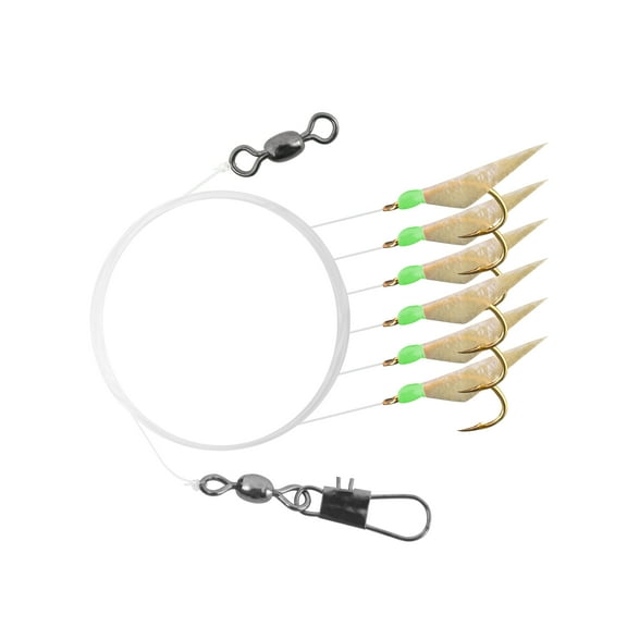 Tsunami Sabiki Rig Fishing Lure #4 – Iridescent Green Glow