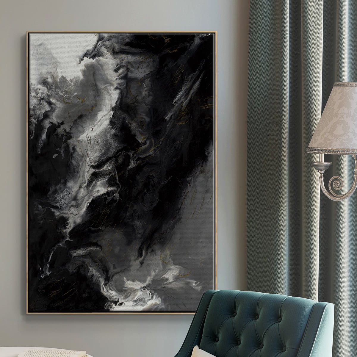 Changes Framed Premium Gallery Wrapped Canvas - Ready to Hang - 27 x 41 - Natural Wood Floating Frame