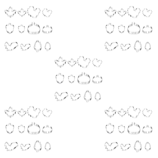 Bearachild Paquete de 12 molde antiadherente para galletas de Acción de Gracias, molde para galletas, decoración de pasteles, sello de caramelo, Type1 NO1 Bearachild CBP182478