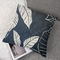 thumbnail image 7 of BANET Modern Zippered Throw Pillow Covers Home Decorative Pattern Pillowcases Square Cushion Cover for , Sofa, or LSYXLSY Inch (Navy Leaves) 22x22in, 7 of 7