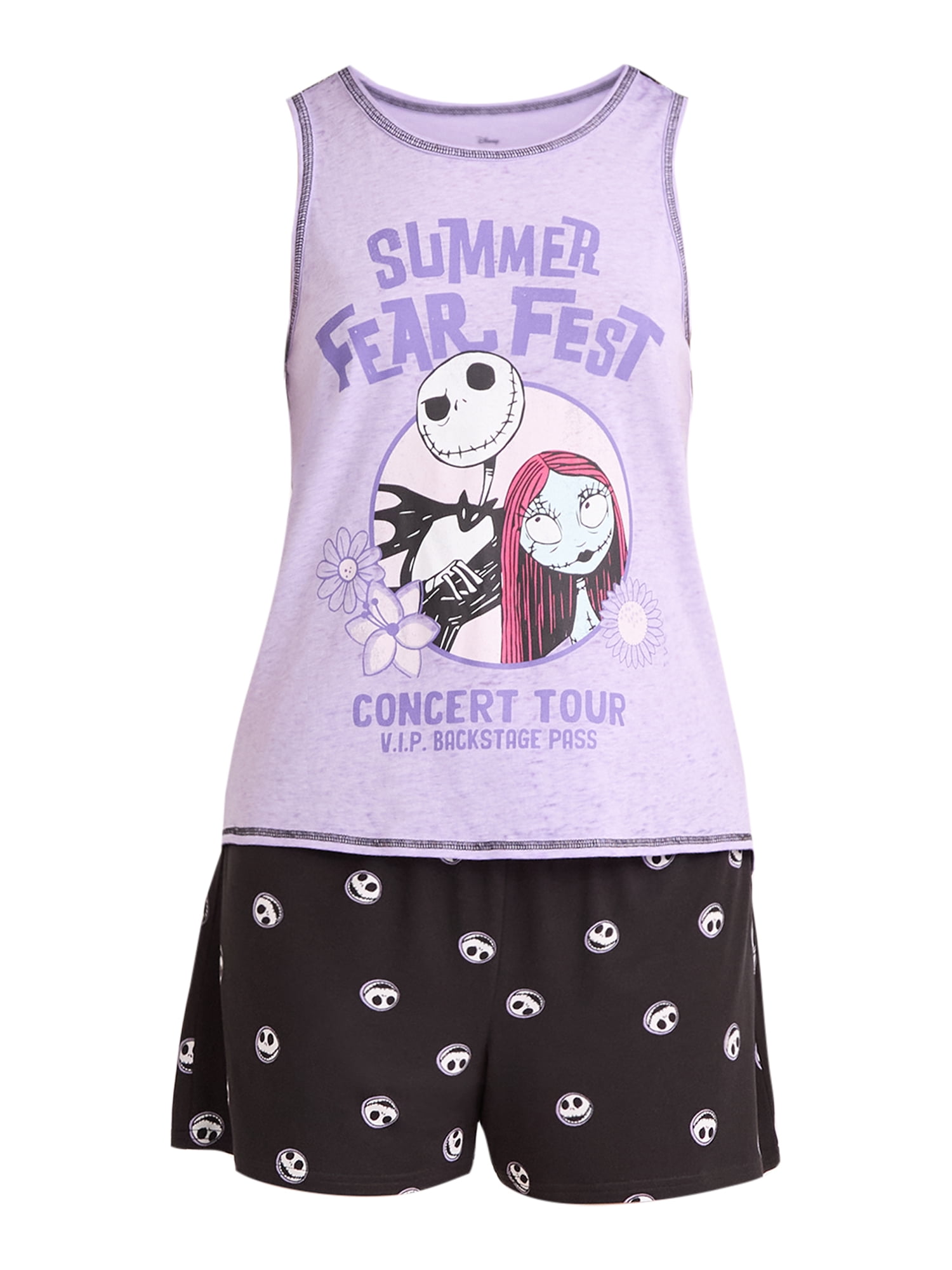 Disney Nightmare Before Christmas Women's Tank Top and Shorts Pajama Set, 2-Piece, Sizes XS-3X