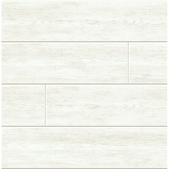 NextWall  Off-White Shiplap Peel and Stick Removable Wallpaper - 20.5 in. W x 18 ft. L
