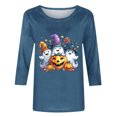 thumbnail image 5 of Wiyuqeen Gobble Shirts for Women 3/4 Sleeve Thanksgiving Tshirts Crew Neck Turkey Graphic Tees Plus Size Casual Loose Tops, 5 of 5