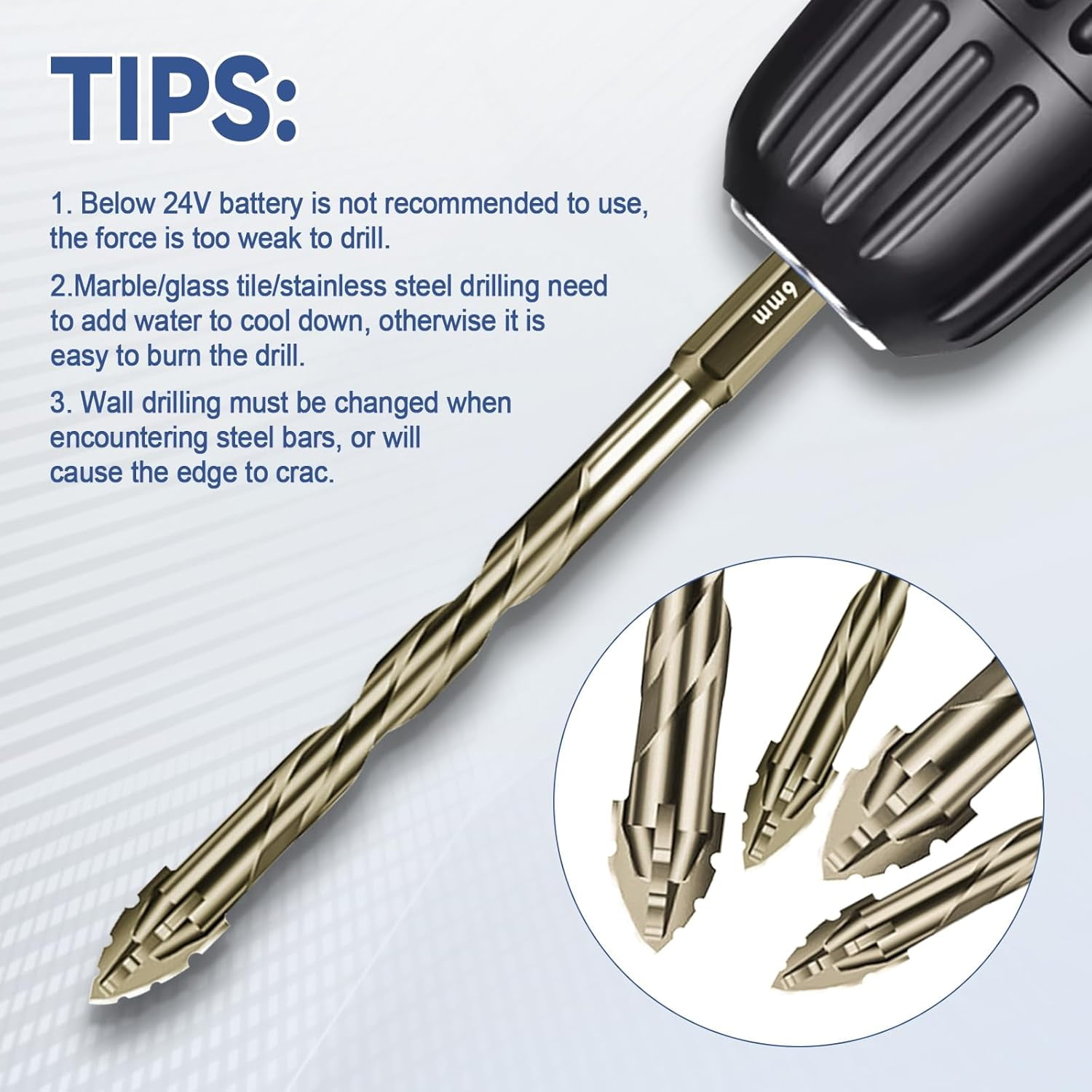 FRKSMD-Four-Flute Sawtooth Eccentric Drill Bit, Multifunction Drill Bit Set High Hardness Skewed Head Eccentric Drill (Yellow,10PC: 5/5/6/6/6/6/8/8/10/12MM)