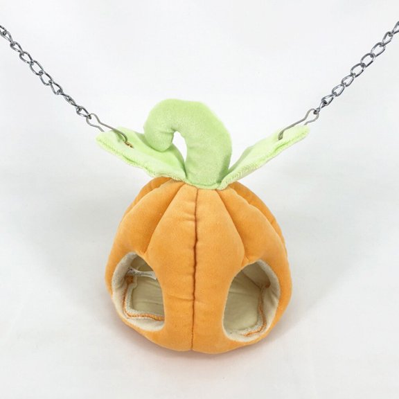 WEUVEB 1Pc Pumpkin Shaped Pet Bed House Warm Nest for Hamster Hedgehog Squirrel Mice