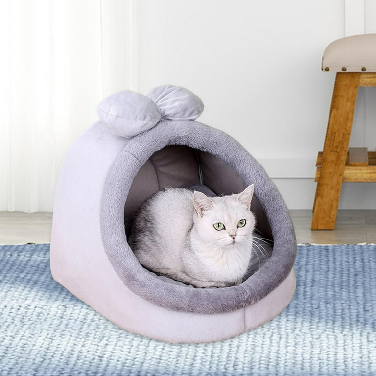 Bed Cute Enclosed Cat Bed House with Non Slip Bottom Pet Sleeping