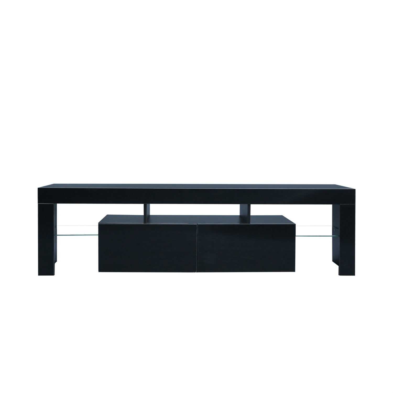 Kadyn TV Console, Modern TV Stand with 20 Colors LED and Remote Control Lights, MDF Entertainment Center TV Console for TVs up to 70", Black