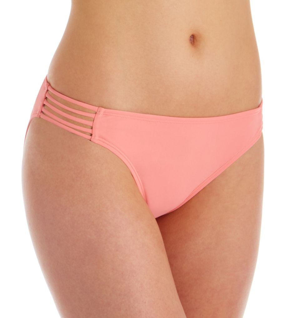 California Waves Bikini Bottom Womens Size XL Multi Strap Side Coral Pink Bottom